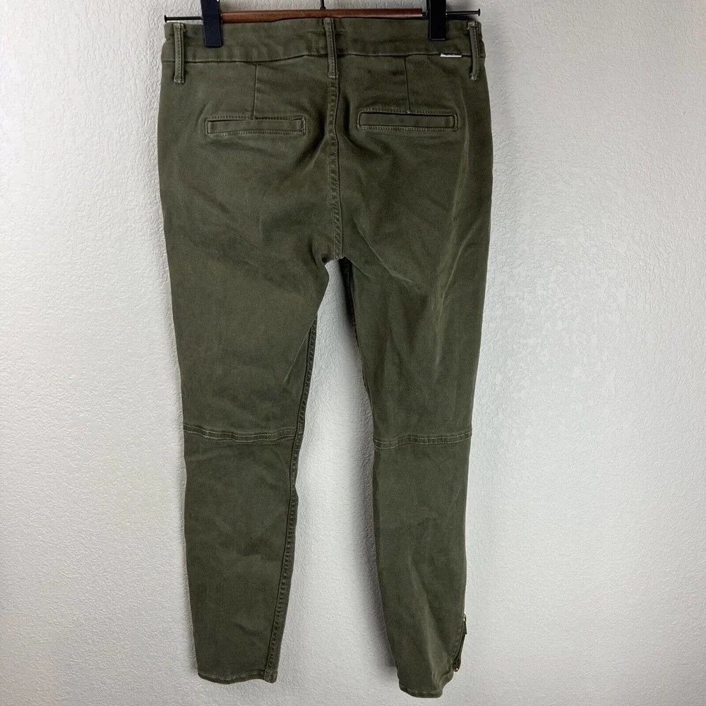Mother Jeans Women 25 Green Crop Zipper‎ Zip Muse Moss Military